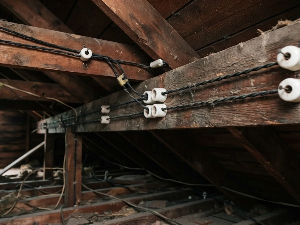 Images of aluminum and knob-and-tube wiring