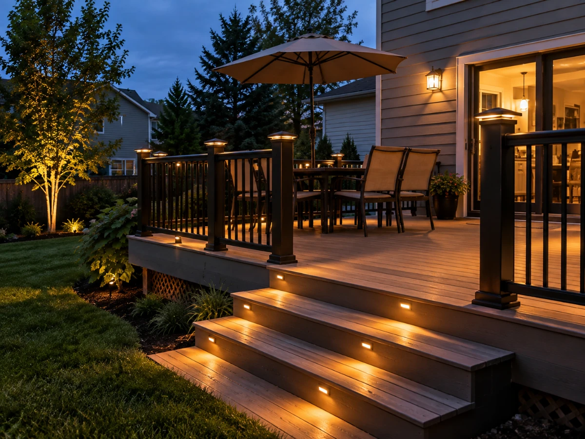 Image of deck lighting in a White Bear Lake MN home