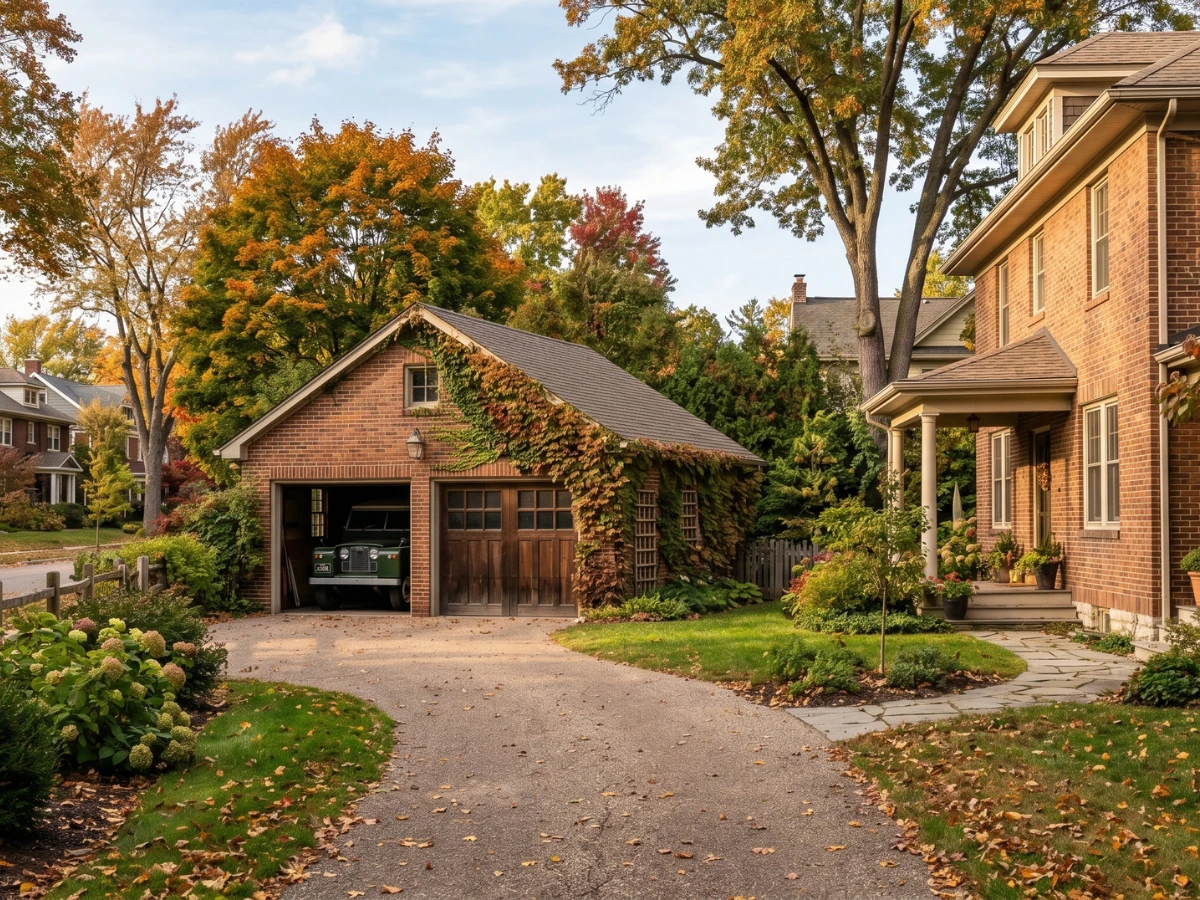 Image of detached garage in an older home