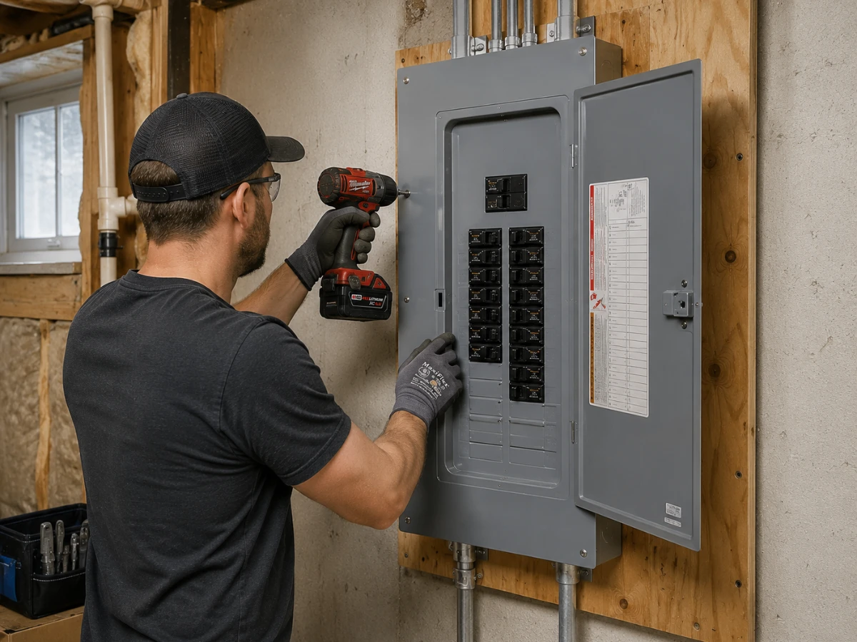 Image showing a new electrical panel being installed