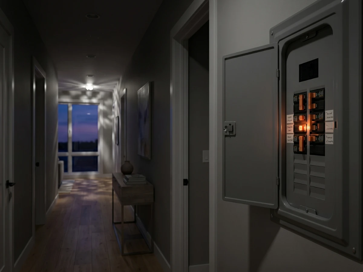 Image of flickering lights when the electrical panel is overloaded