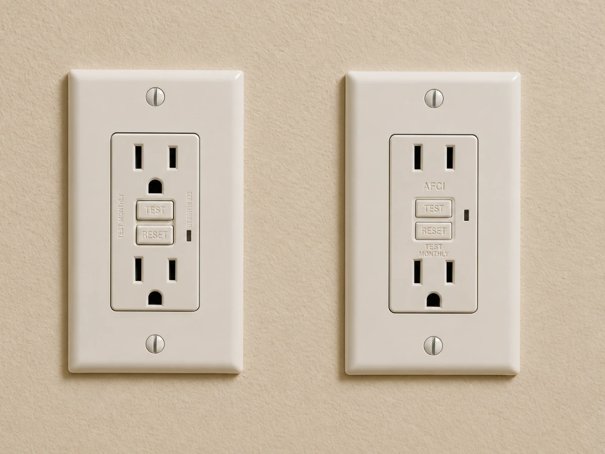 Images of GFCI and AFCI outlets