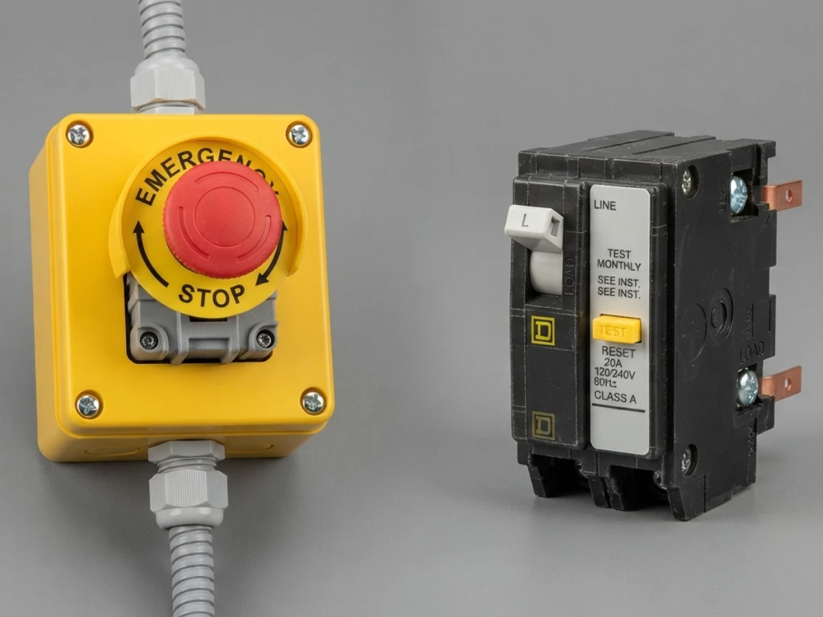 Image of GFCI breaker in a hot tub panel
