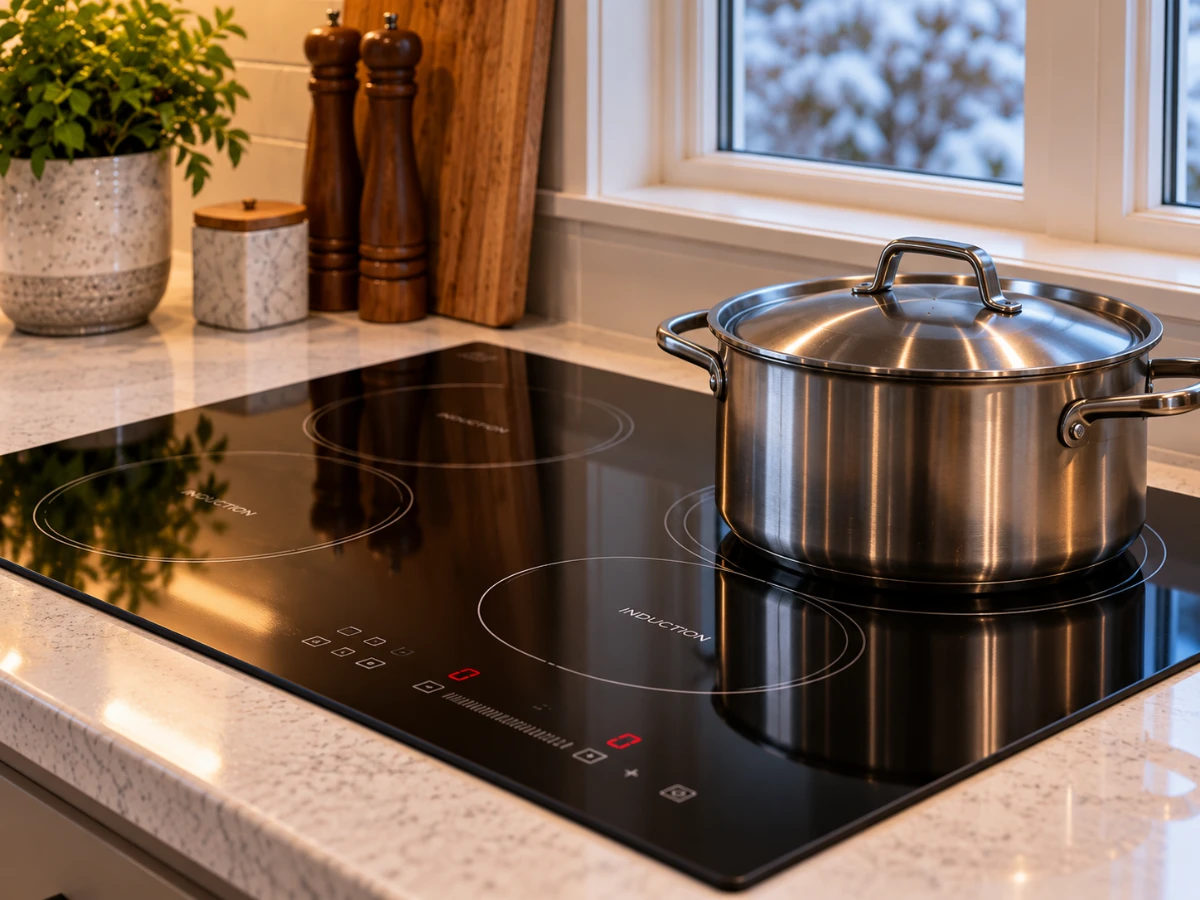 Image of an induction cooktop in a home kitchen