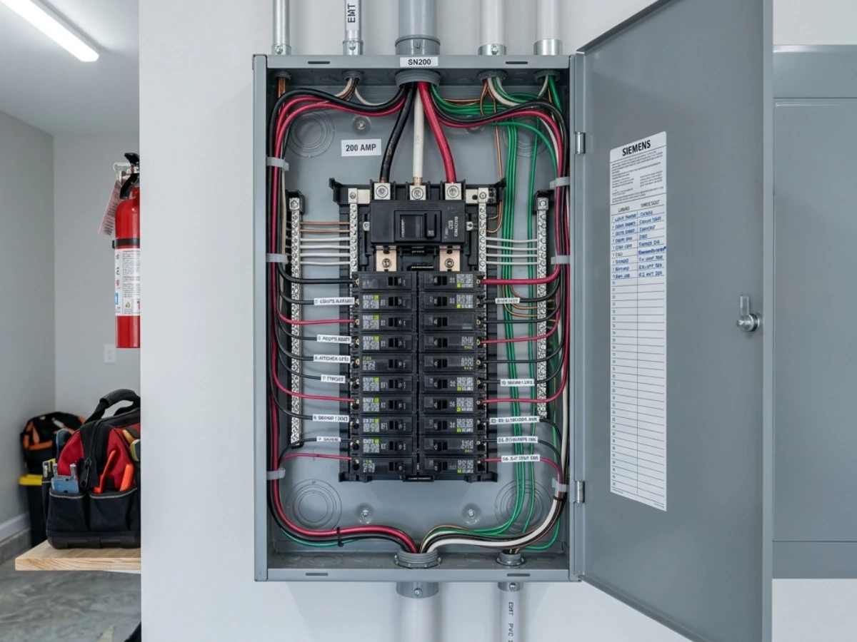 Image showing a modern 200-amp electrical panel