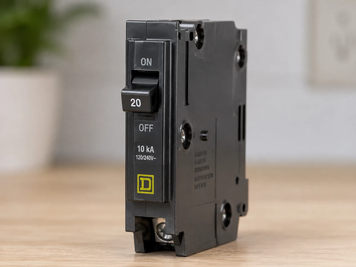 Image of a modern standard electrical circuit breaker