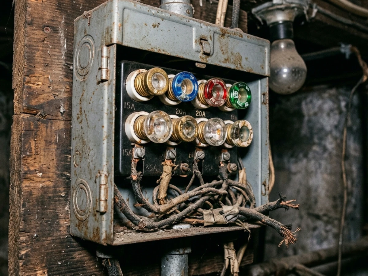 Image showing an old fuse box