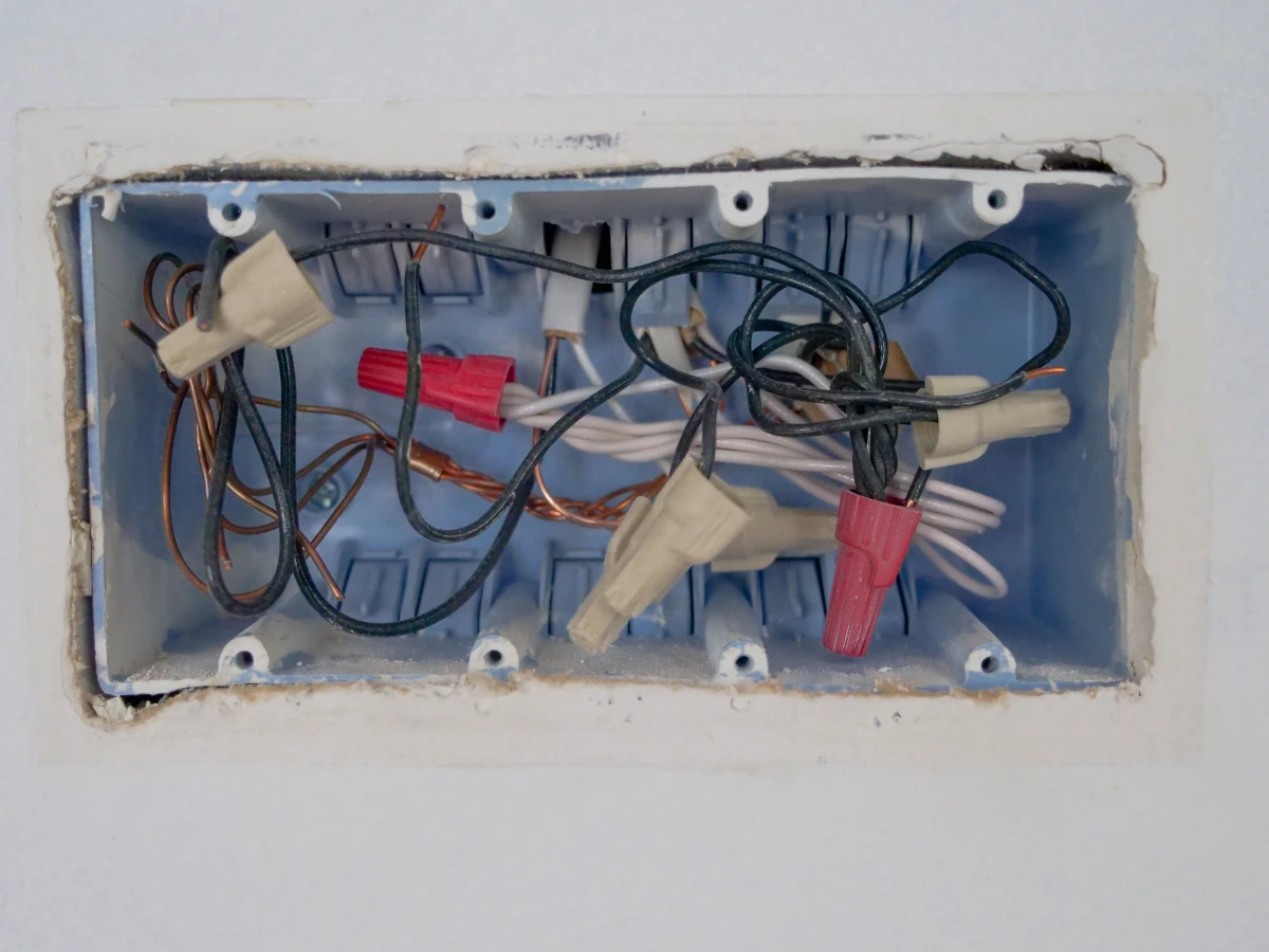 Image of open junction box