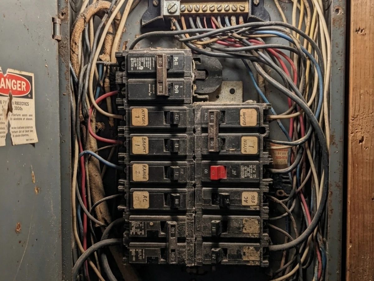 Image of an outdated electrical panel