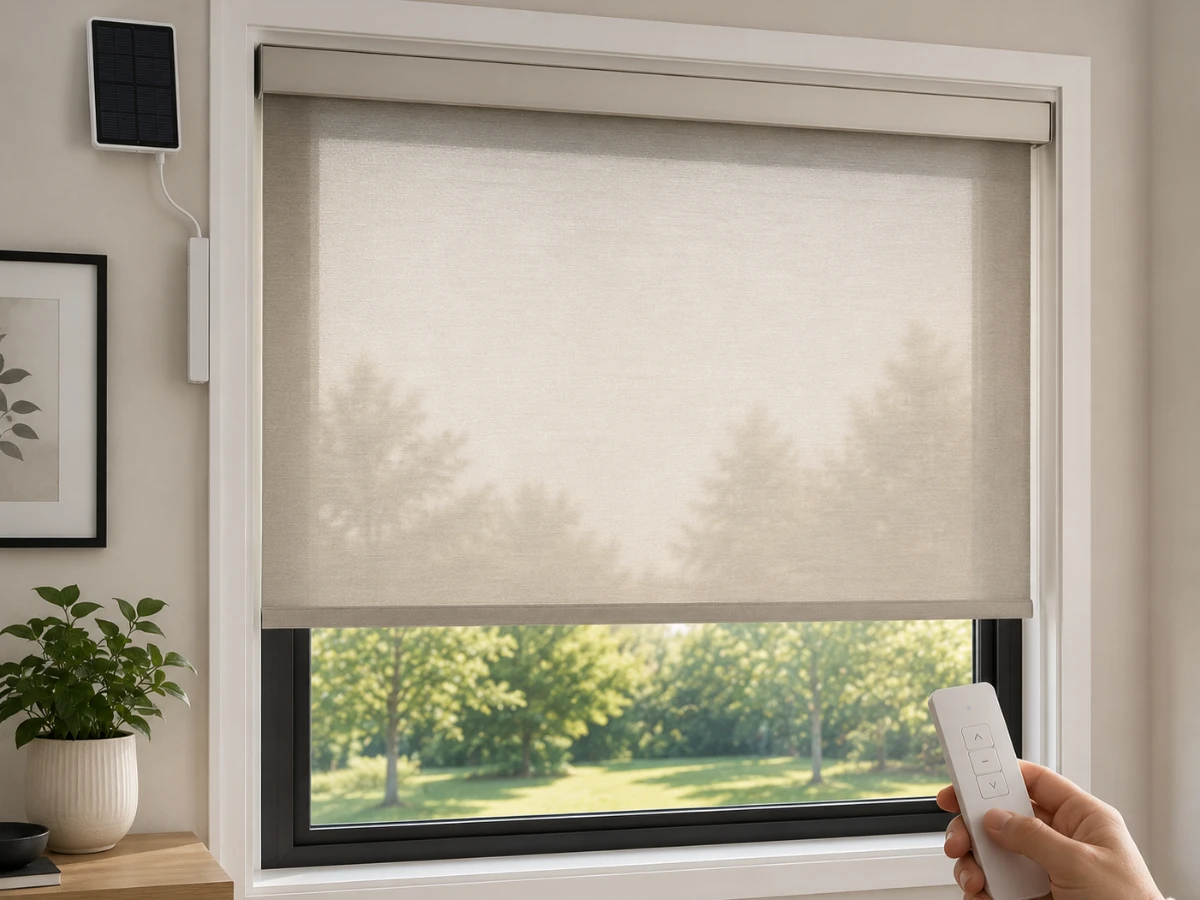 Image showing solar powered motorized blinds