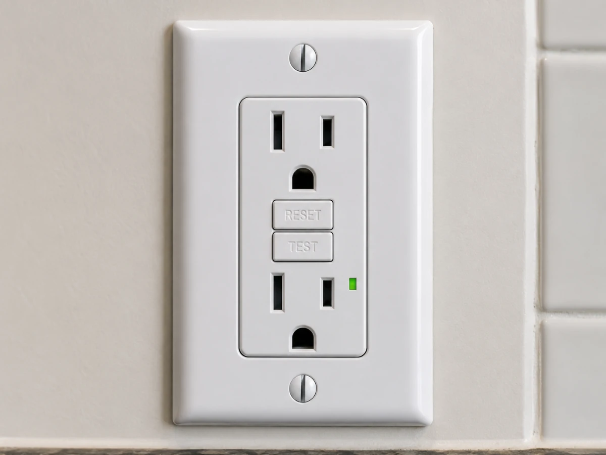 Image showing closeup of a GFCI outlet