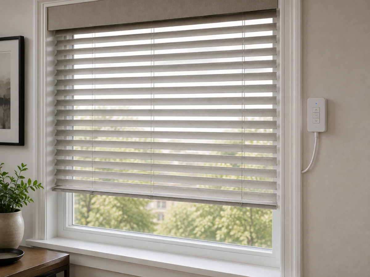 Image showing wired motorized blinds